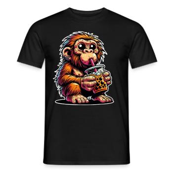 Thé à bulles de Néandertal - T-shirt homme - noir - Devant - AI Model Male 178 light (178cm)