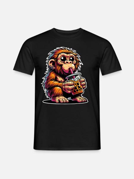 Neanderthal Bubble Tea - Men's T-Shirt - black