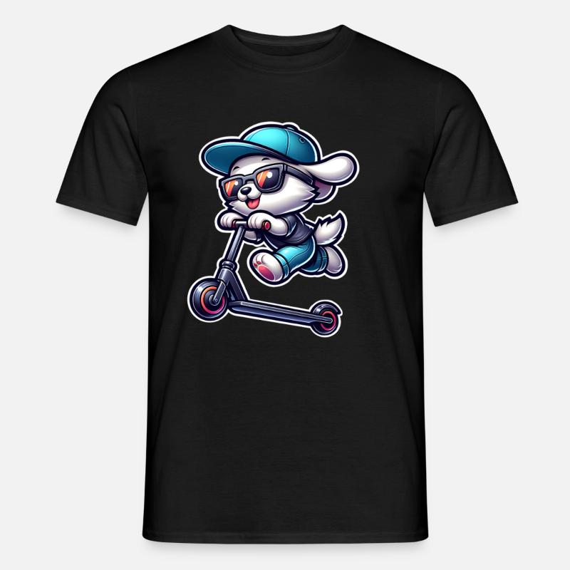 E-Scooter E-Scooter Scooter Chien - T-shirt homme - noir