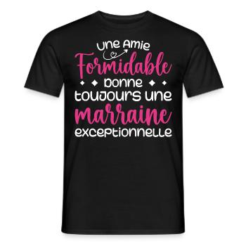 Amie formidable donne une marraine exceptionnelle - T-shirt homme - noir - Devant - AI Model Male 178 light (178cm)