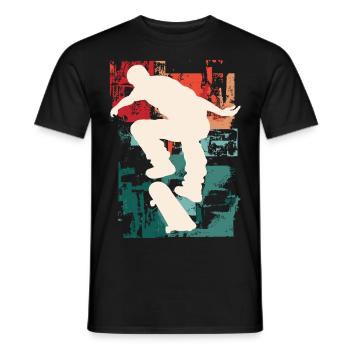 Skateboarding Skate Skater Skateboard Sk8 Vintage - T-shirt homme - noir - Devant - AI Model Male 178 light (178cm)