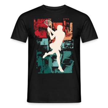 Tennis Tennis Player Woman Sport Vintage Retro - Men's T-Shirt - black - Front - AI Model Male 178 light (178cm)