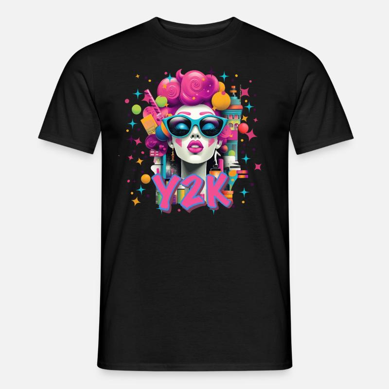 Y2K Retro Neon - Männer T-Shirt - Schwarz