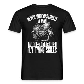 Fly Tying Fly Tying Fly Fishing Fly Fishing - Men's T-Shirt - black - Front - AI Model Male 178 light (178cm)