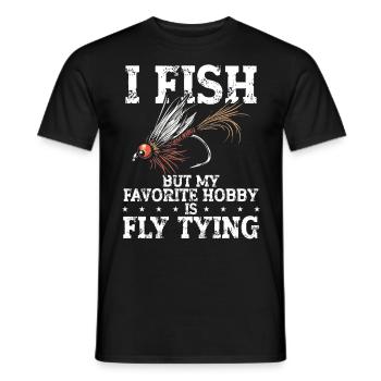 Fly Tying Fly Tying Fly Fishing Fly Fishing - Men's T-Shirt - black - Front - AI Model Male 178 light (178cm)