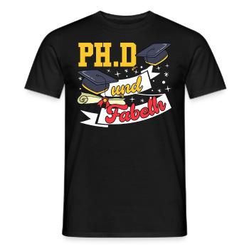 Doktortitel Ph.D AND FABOLOUS Lustiges - Männer T-Shirt - Schwarz - Vorne - AI Model Male 178 light (178cm)