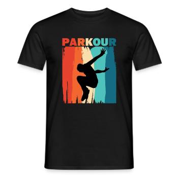 Parkour - Männer T-Shirt - Schwarz - Vorne - AI Model Male 178 light (178cm)