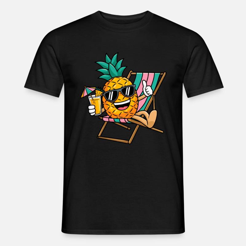 Ananas Sommer - Männer T-Shirt - Schwarz