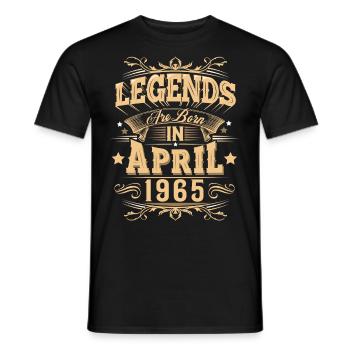 Légende de l’anniversaire d’avril 1965 - T-shirt homme - noir - Devant - AI Model Male 178 light (178cm)
