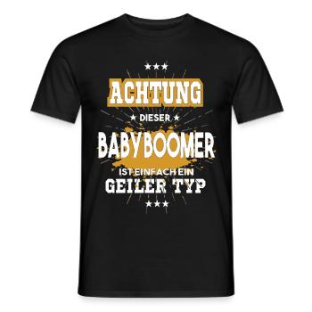 Attention ce baby-boomer n’est qu’un gars - T-shirt homme - noir - Devant - AI Model Male 178 light (178cm)