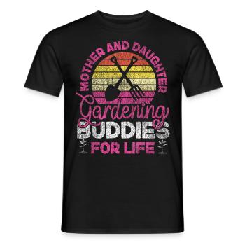 Plant Lover Gardening Mom Daughter - Men's T-Shirt - black - Front - AI Model Male 178 light (178cm)