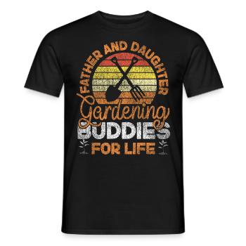Plant Lover Gardening Dad Daughter - Men's T-Shirt - black - Front - AI Model Male 178 light (178cm)