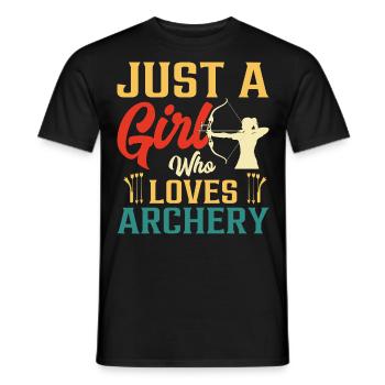 Just A Girl Who Loves Archery - Men's T-Shirt - black - Front - AI Model Male 178 light (178cm)