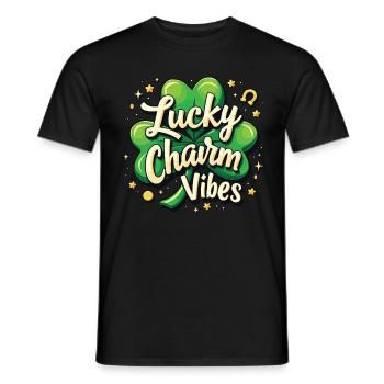Lucky Charm Vibes Lucky Clover Lucky Positive - Men's T-Shirt - black - Front - AI Model Male 178 light (178cm)