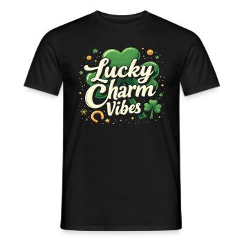 Lucky Charm Vibes Lucky Clover Lucky Positive - Men's T-Shirt - black - Front - AI Model Male 178 light (178cm)