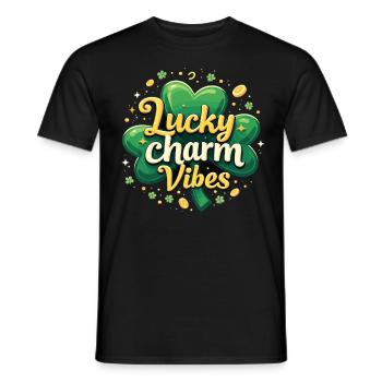 Lucky Charm Vibes Lucky Clover Lucky Positive - Men's T-Shirt - black - Front - AI Model Male 178 light (178cm)