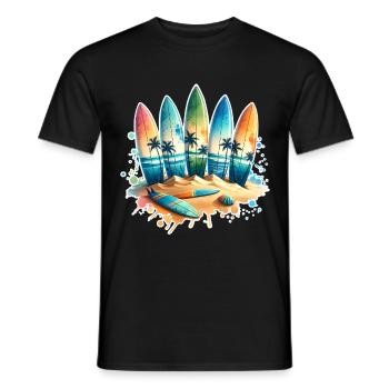 Surfen Surfer - Männer T-Shirt - Schwarz - Vorne - AI Model Male 178 light (178cm)