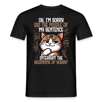 Sarcastic Cat Pose Funny Introvert - Men's T-Shirt - black - Front - AI Model Male 178 light (178cm)