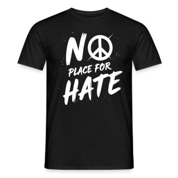 No Place for Hate Friedensbotschaft gegen Hass - Männer T-Shirt - Schwarz - Vorne - AI Model Male 178 light (178cm)