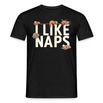 Sloth Sleep Funny Relax Outfit Nap - Men's T-Shirt - black - Front - AI Model Male 178 light (178cm)