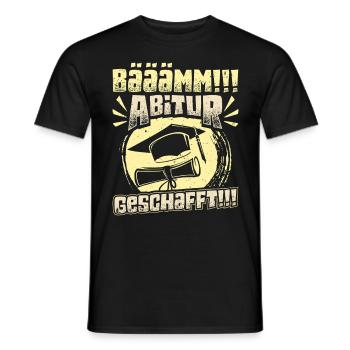 ABITUR GESCHAFFT!! Abi Geschafft Lustiges - Männer T-Shirt - Schwarz - Vorne - AI Model Male 178 light (178cm)