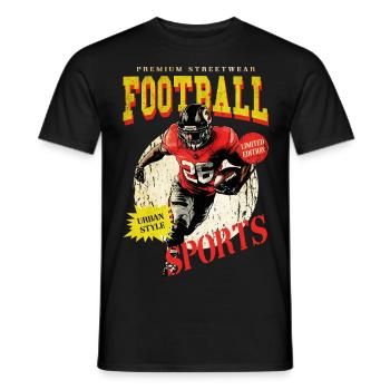 Joueur de football américain USA Amérique Sports Rétro - T-shirt homme - noir - Devant - AI Model Male 178 light (178cm)