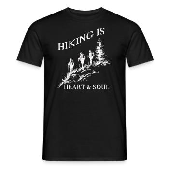 Hiking is - Men's T-Shirt - black - Front - AI Model Male 178 light (178cm)