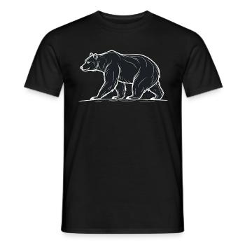 Geometric Bear Bear Brown Bear Outdoor Nature - Men's T-Shirt - black - Front - AI Model Male 178 light (178cm)