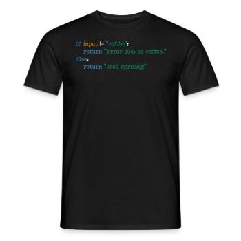 Coffee Code Programmer Computer Science Gift - Men's T-Shirt - black - Front - AI Model Male 178 light (178cm)