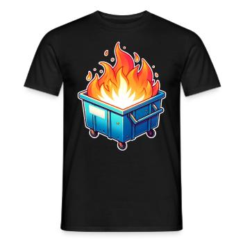 Brennende Mülltonne - Männer T-Shirt - Schwarz - Vorne - AI Model Male 178 light (178cm)