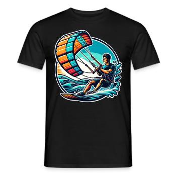 Kitesurfer Kiteboard Kitesurfen Kitesurf - Männer T-Shirt - Schwarz - Vorne - AI Model Male 178 light (178cm)