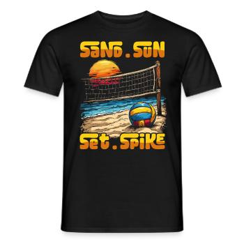 Beach Volleyball Volleyball Volleyball Players - Men's T-Shirt - black - Front - AI Model Male 178 light (178cm)