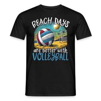 Beach Volleyball Volleyball Volleyball Players - Men's T-Shirt - black - Front - AI Model Male 178 light (178cm)