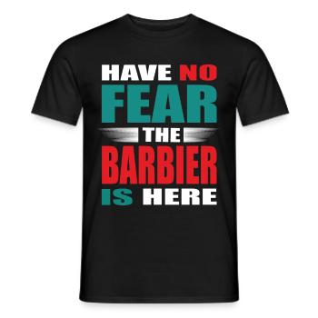 N’ayez crainte le Barbier est là Tenue - T-shirt homme - noir - Devant - AI Model Male 178 light (178cm)