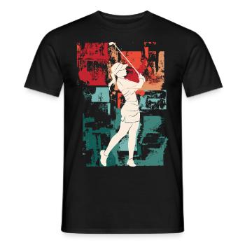 Golf Golfen Golferin Spielerin Sport Hobby Vintage - Männer T-Shirt - Schwarz - Vorne - AI Model Male 178 light (178cm)
