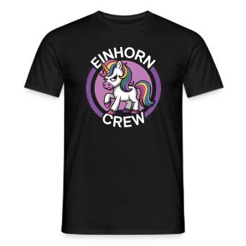Einhorn crew - Männer T-Shirt - Schwarz - Vorne - AI Model Male 178 light (178cm)