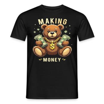 Making Money Money Bear Hustler Successful - Men's T-Shirt - black - Front - AI Model Male 178 light (178cm)