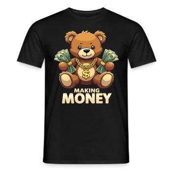 Making Money Money Bear Hustler Successful - Men's T-Shirt - black - Front - AI Model Male 178 light (178cm)