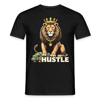 Hustle King – Lion Lion Winners & Movers & Shakers - Men's T-Shirt - black - Front - AI Model Male 178 light (178cm)