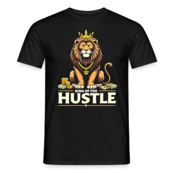 Hustle King – Lion Lion Winners & Movers & Shakers - Men's T-Shirt - black - Front - AI Model Male 178 light (178cm)