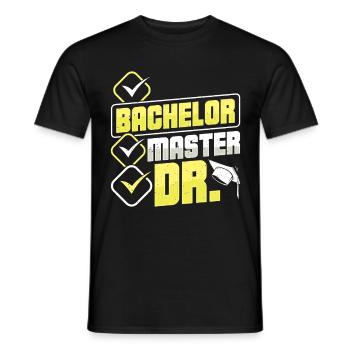 Doktortitel BACHELOR MASTER DR. Doktor Lustiges - Männer T-Shirt - Schwarz - Vorne - AI Model Male 178 light (178cm)