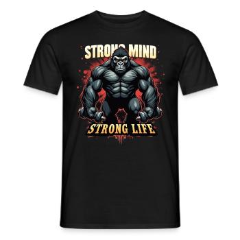 Strong Mind Strong Life Fitness Sportler Gym - Männer T-Shirt - Schwarz - Vorne - AI Model Male 178 light (178cm)
