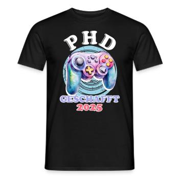 PH.D GESCHAFFT 2025 Lustiges Doktorand - Männer T-Shirt - Schwarz - Vorne - AI Model Male 178 light (178cm)