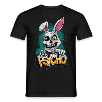 Psycho Hase - Totenkopf, Skull, Bunny - Männer T-Shirt - Schwarz - Vorne - AI Model Male 178 light (178cm)