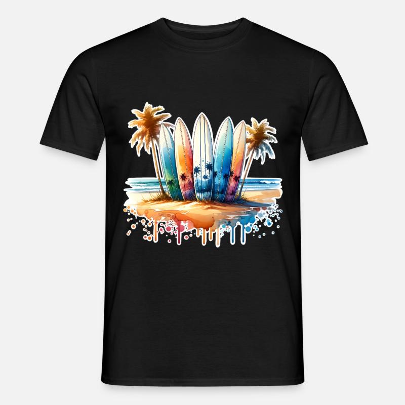 Surfen Surfer - Männer T-Shirt - Schwarz