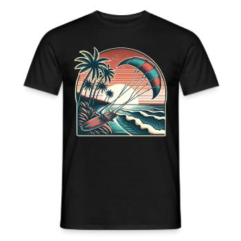 Kitesurfing Kitesurfer Kiteboard - T-shirt herr - svart - Fram - AI Model Male 178 light (178cm)