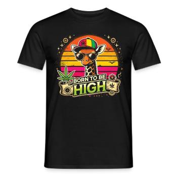 Giraffe mit Swag – Born to Be High - Männer T-Shirt - Schwarz - Vorne - AI Model Male 178 light (178cm)