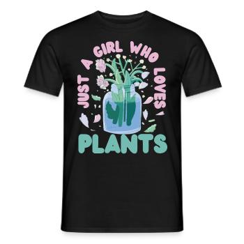 Amateur de plantes jardinière fille juste un - T-shirt homme - noir - Devant - AI Model Male 178 light (178cm)