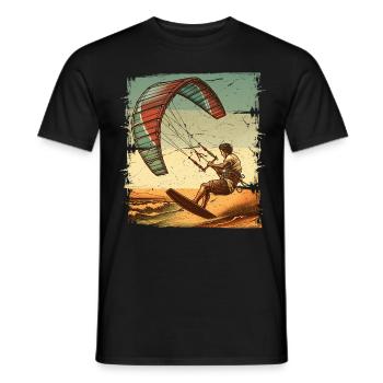 Kitesurfeur Kiteboard Kitesurf Kitesurf - T-shirt homme - noir - Devant - AI Model Male 178 light (178cm)