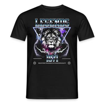 1971 Birthday Legend Leo - Men's T-Shirt - black - Front - AI Model Male 178 light (178cm)